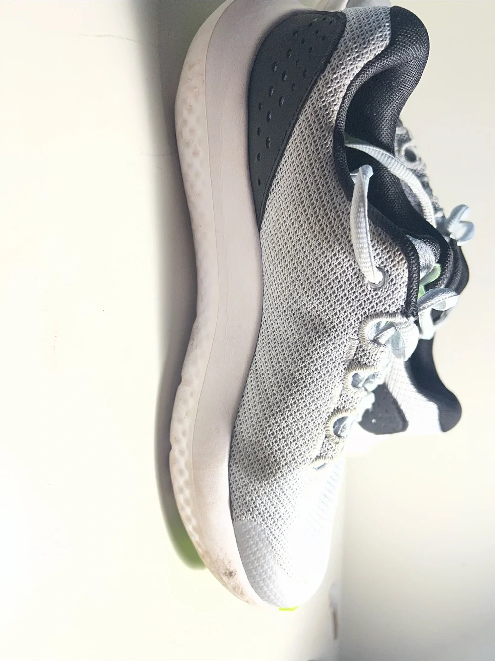 Under Armour Big Boys Gray & Neon Green Athletic Sneakers
